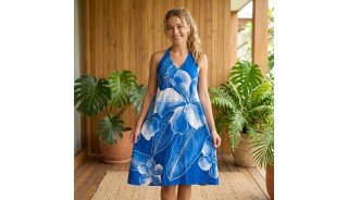 Midi Dress Rayon Hand Painted High Quality